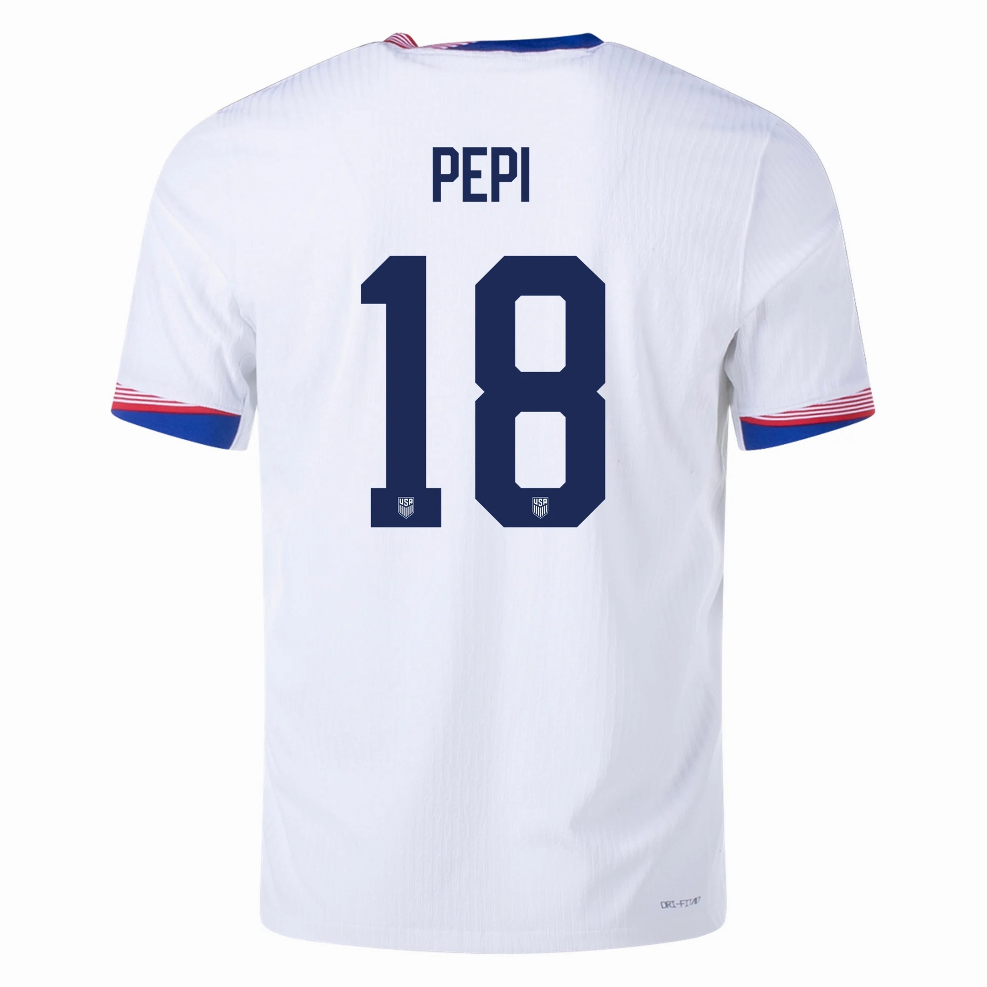 Nike Mens United States Authentic Ricardo Pepi Match Home Jersey 24/25 (White/Obsidian)