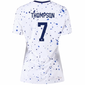 Nike Womens United States Alyssa Thompson 4 Star Authentic Match Home Jersey 23/24 w/ 2019 World Cup Champions Patch (White/Loyal Blue)