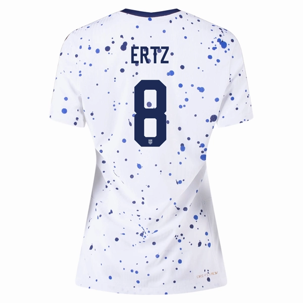 Nike Womens United States Julie Ertz 4 Star Authentic Match Home Jersey 23/24 w/ 2019 World Cup Champions Patch (White/Loyal Blue)