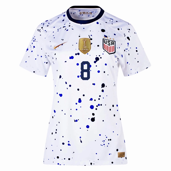 Nike Womens United States Julie Ertz 4 Star Home Jersey 23/24 w/ 2019 World Cup Champion Patch (White/Loyal Blue)