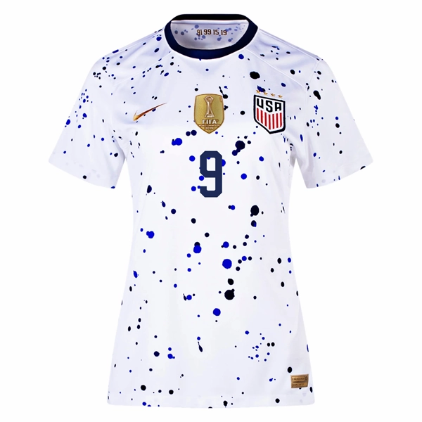 Nike Womens United States Mallory Swanson 4 Star Home Jersey 23/24 w/ 2019 World Cup Champion Patch (White/Loyal Blue)