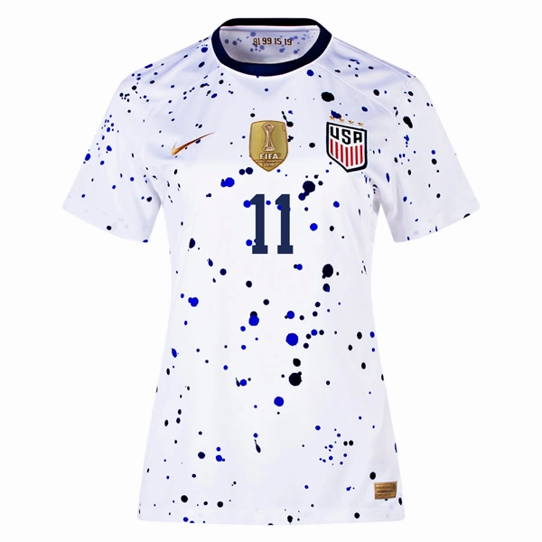 Nike Womens United States Sophia Smith 4 Star Home Jersey 23/24 w/ 2019 World Cup Champion Patch (White/Loyal Blue)