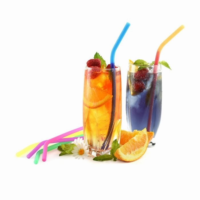 Norpro Silicone Reusable Color Changing Straws with Cleaning Brush, Set of 6