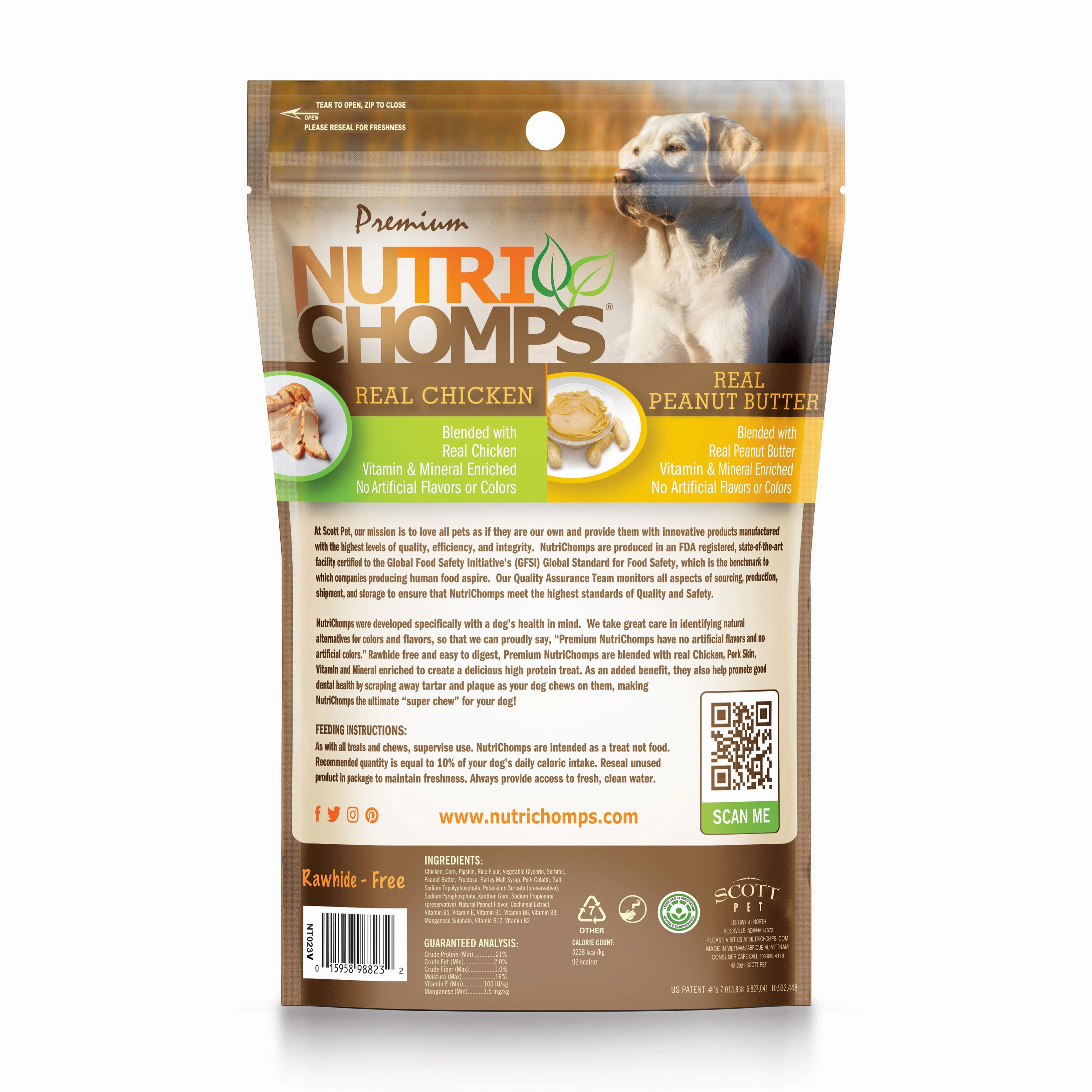 NutriChomps 6-inch Peanut Butter Braids, 4 Count Dog Chews