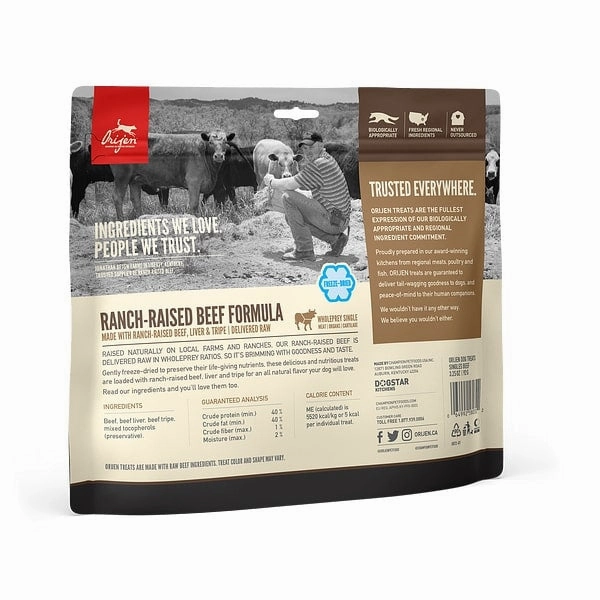 ORIJEN Freeze Dried Ranch Raised Beef Dog Treats