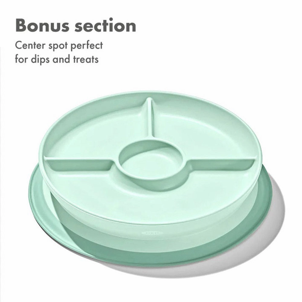 OXO Tot Stick & Stay Suction Divided Plate Opal