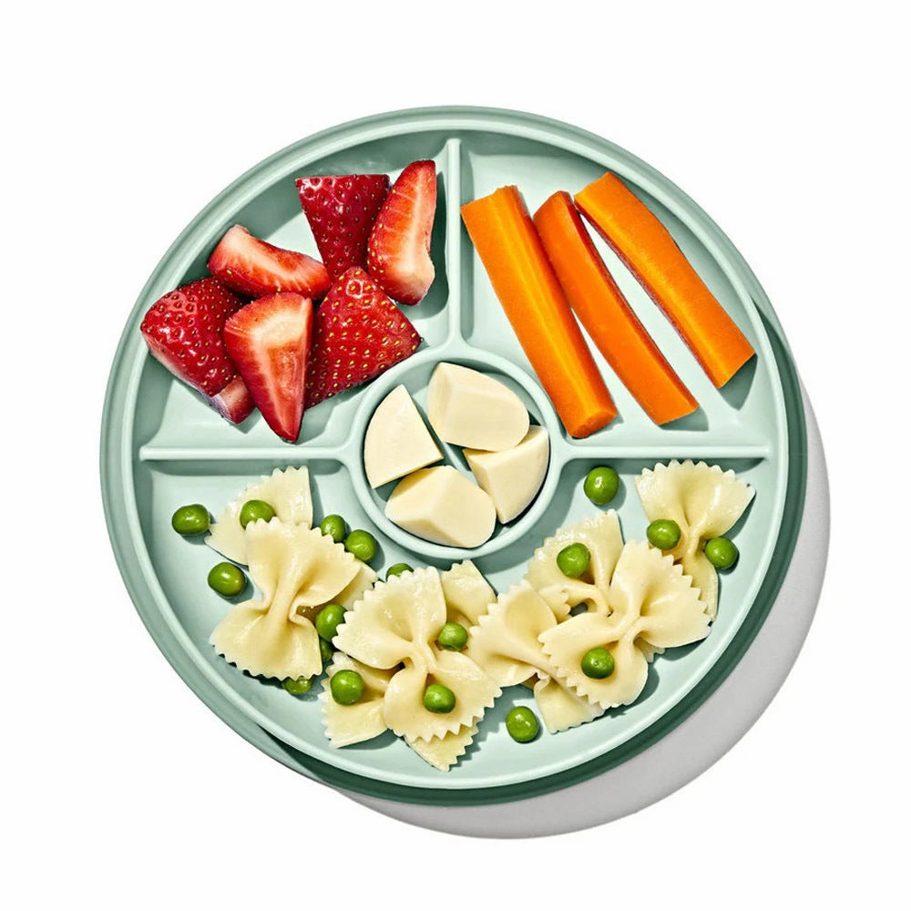 OXO Tot Stick & Stay Suction Divided Plate Opal