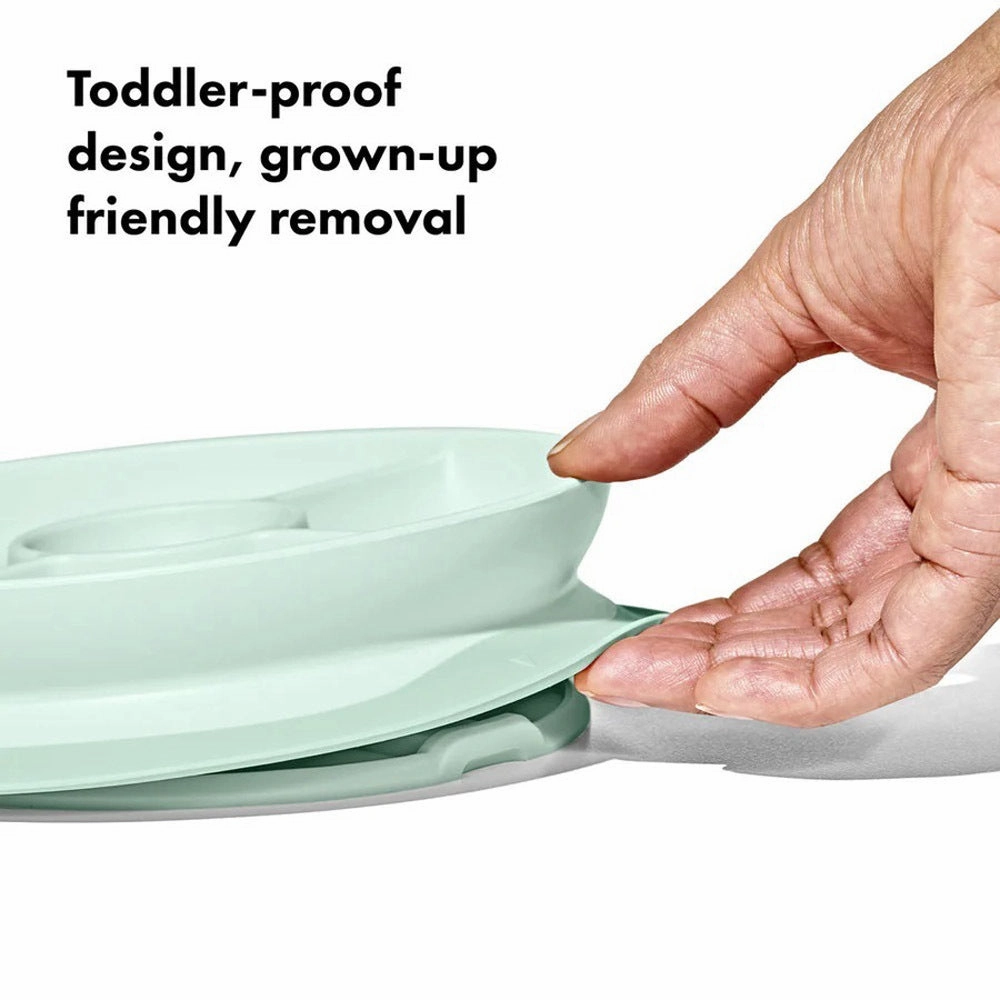 OXO Tot Stick & Stay Suction Divided Plate Opal