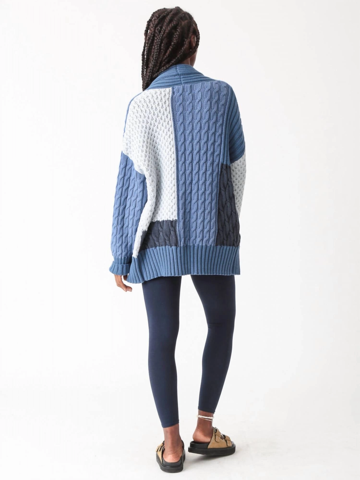 Patchwork Cardigan In Indigo