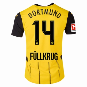 Puma Borussia Dortmund Authentic Niclas Füllkrug Home Jersey w/ Bundesliga Patch 24/25 (Faster Yellow/Puma Black)