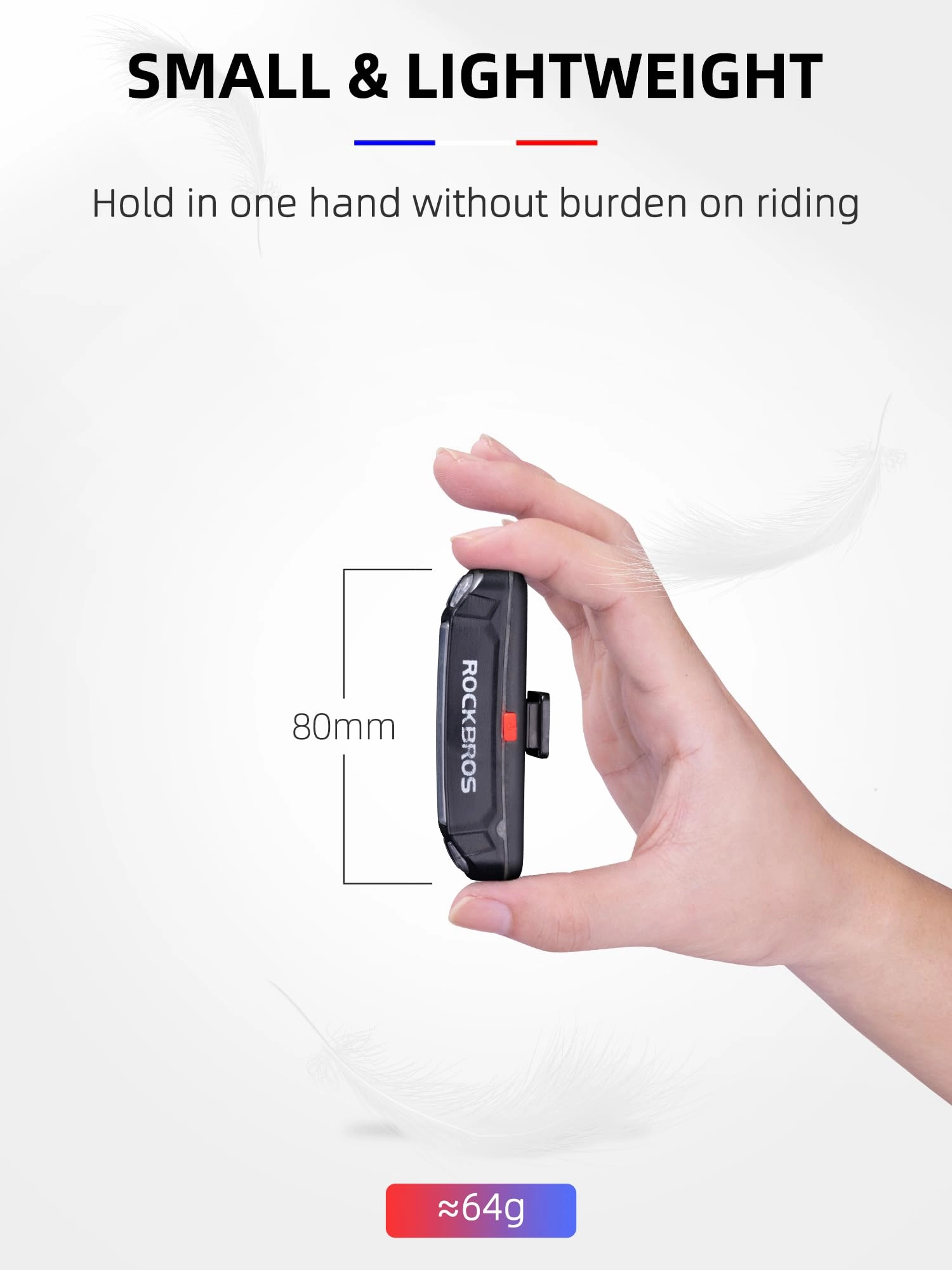 ROCKBROS USB Rechargeable Bike Tail Light, 6 Modes, IPX4 Waterproof