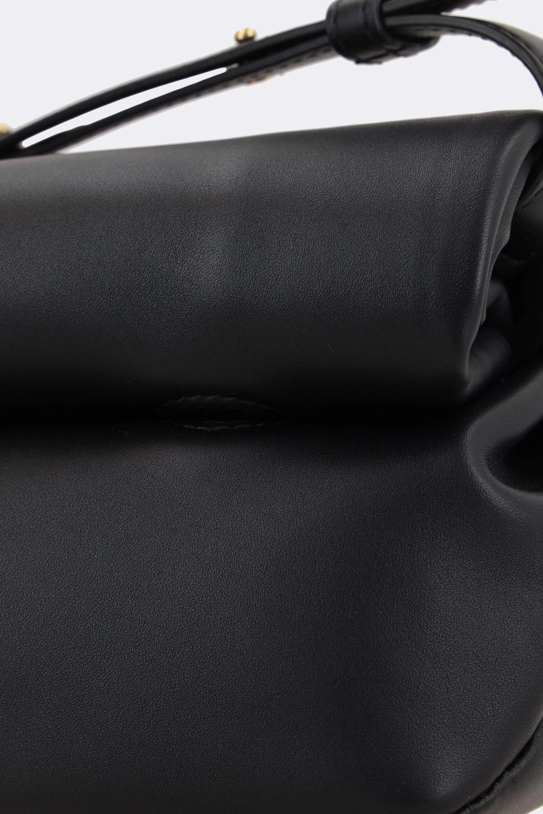 Rollup small smooth leather shoulder bag