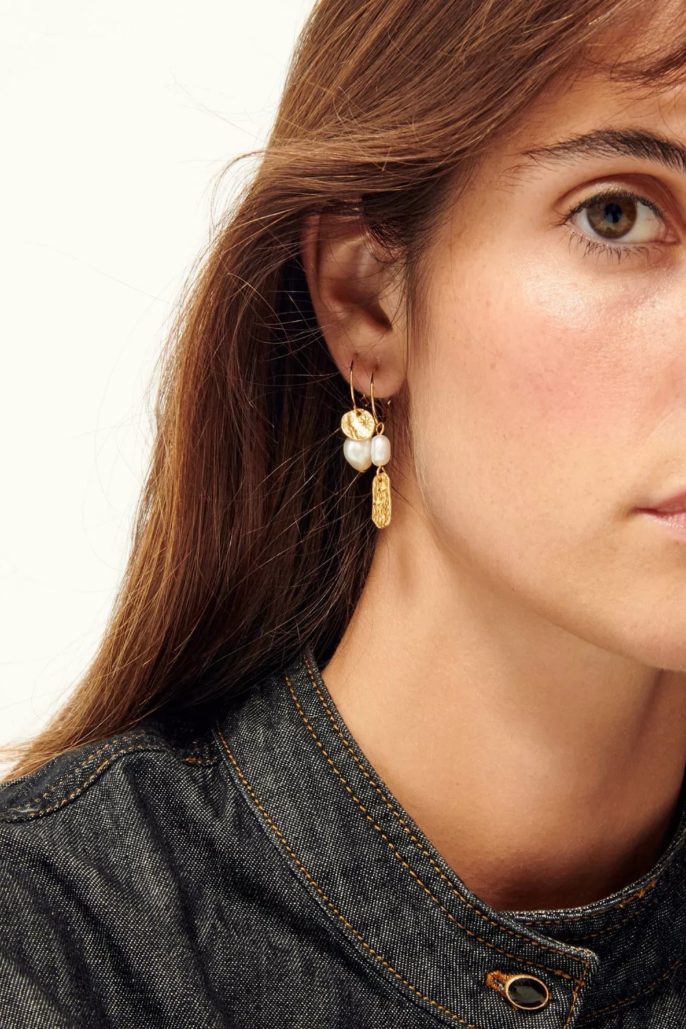 Sessùn Small Creole Pearl Earrings