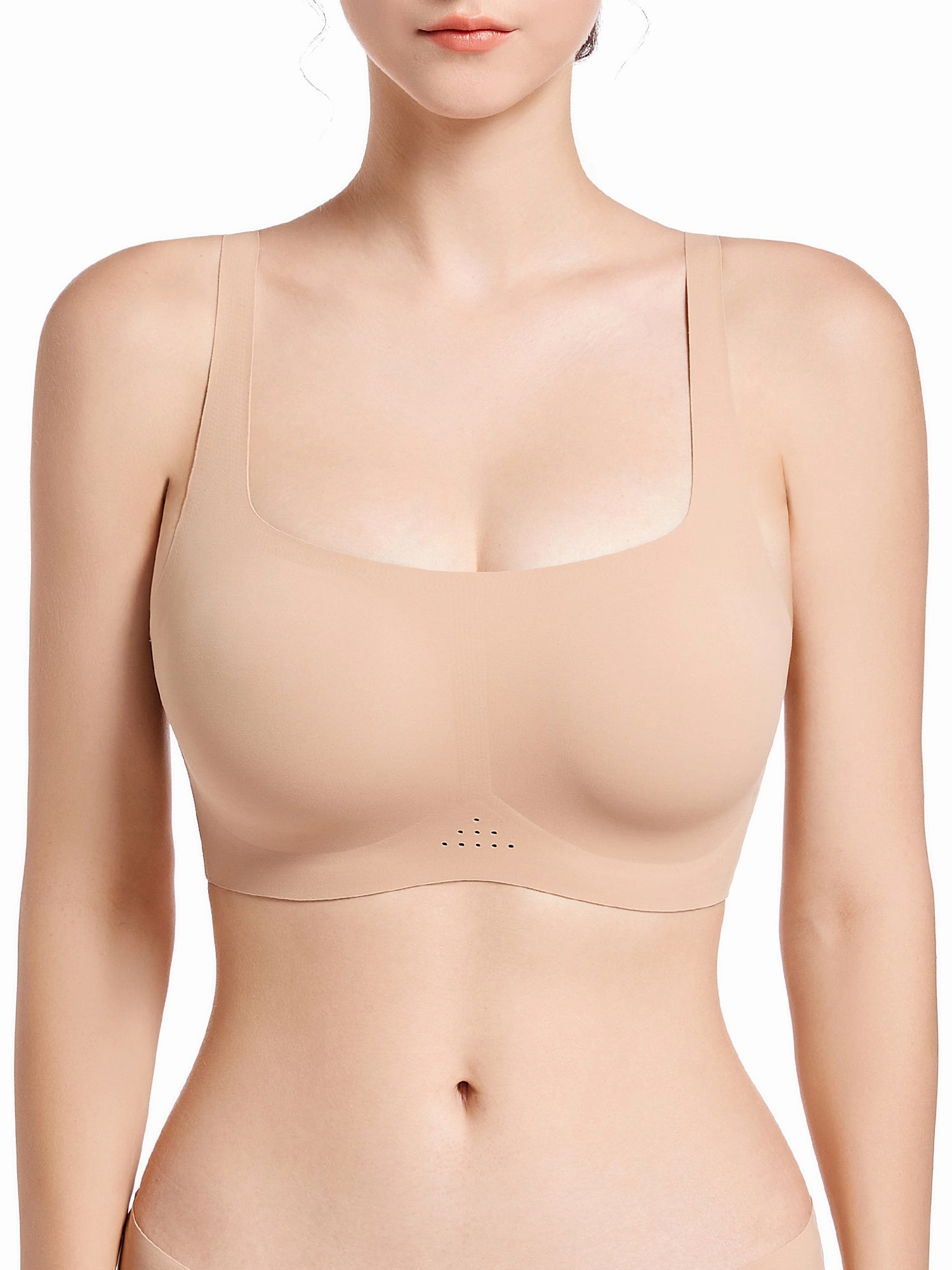 SHAPERX Wireless Scoop Bras for Women Small to Plus Size Everyday Bra with Removable Pads