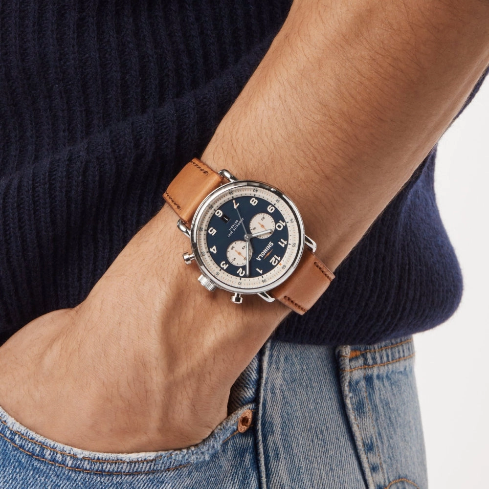 Shinola The Canfield Chrono Model C56 Chronograph Watch - Blue Dial