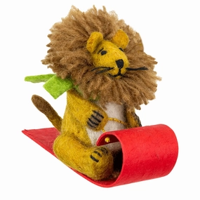 Sledding Lion Ornament, Nepal