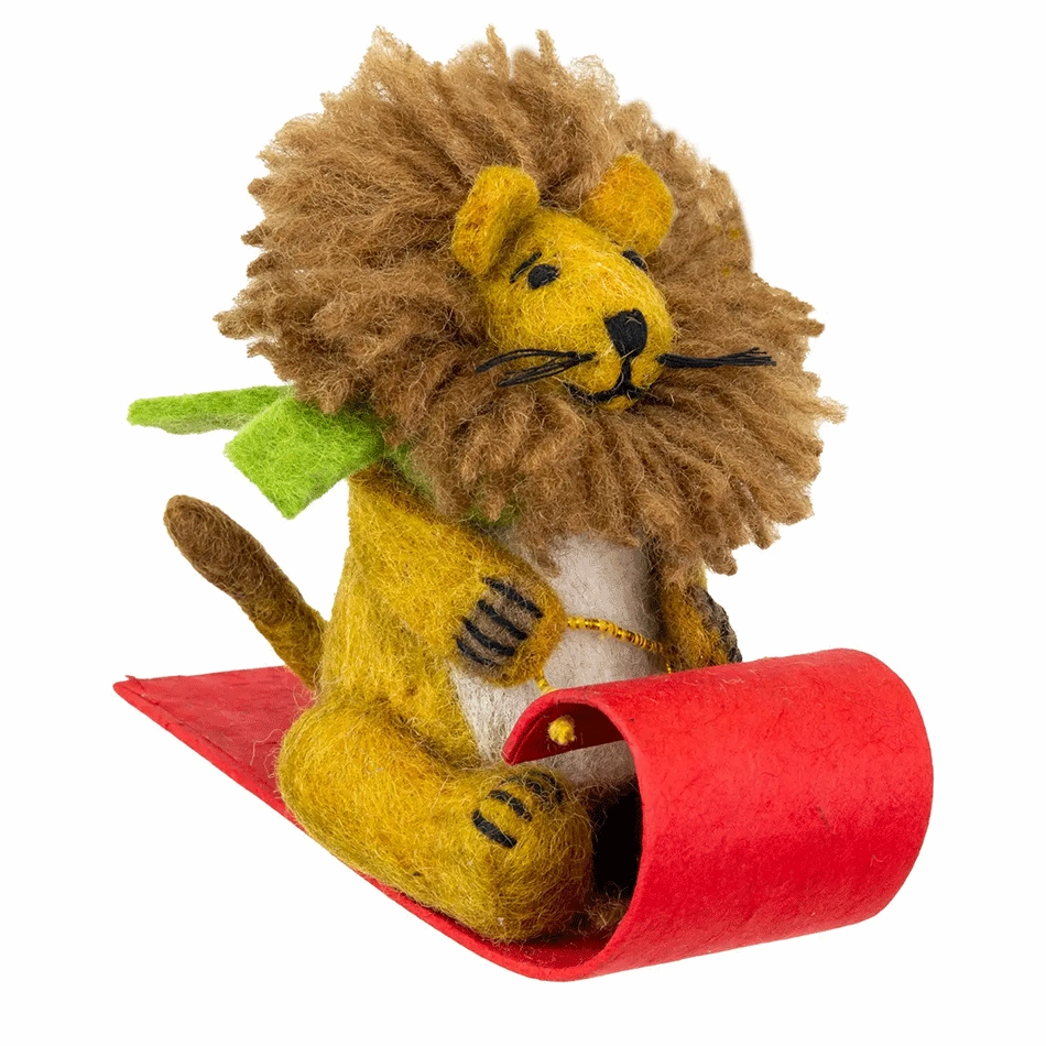 Sledding Lion Ornament, Nepal