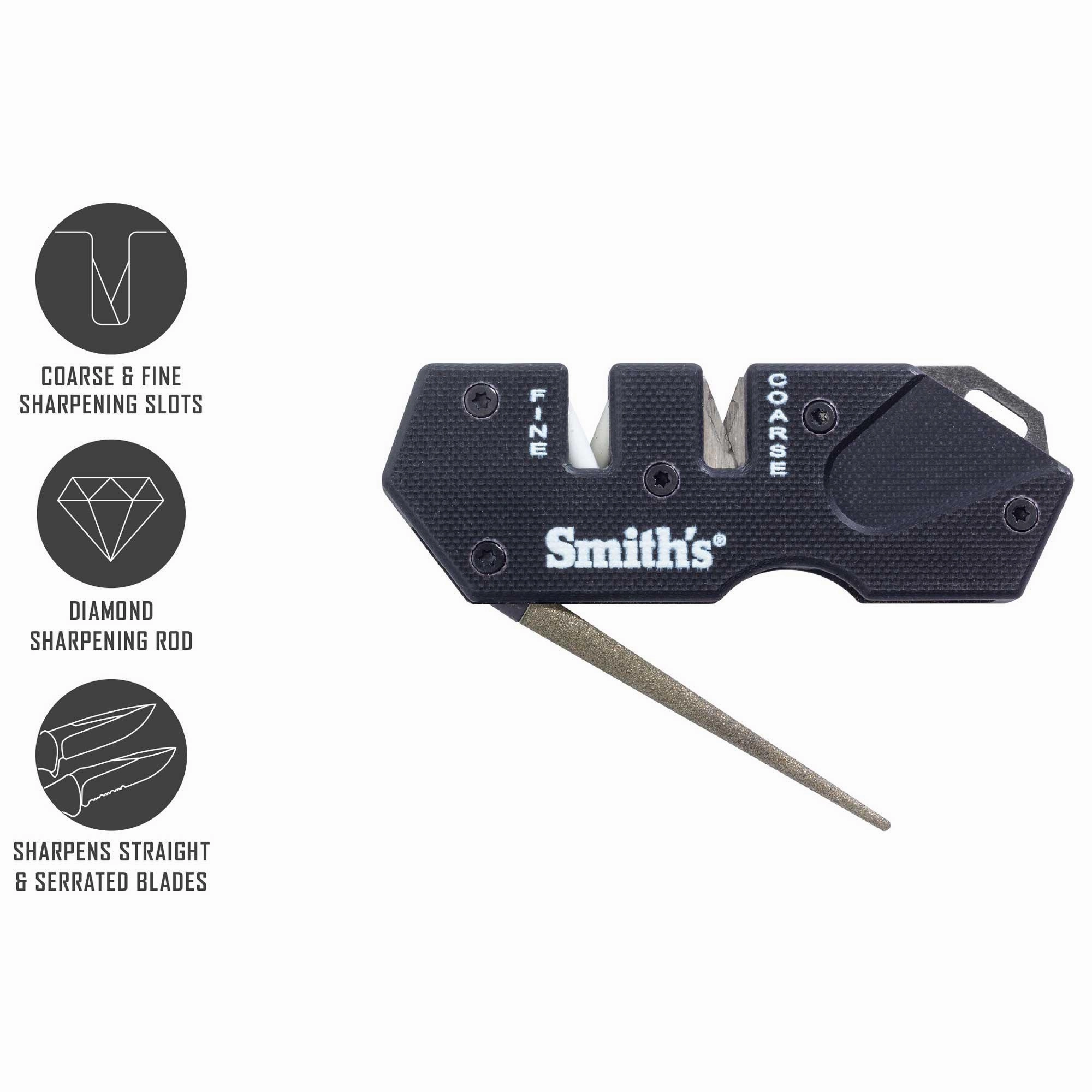 Smith's Knife Sharpener - PP1 Black Mini Tactical G-10 Handle Lightweight | SM50982