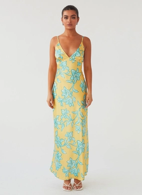 Sorrento Sun Maxi Dress - Golden Bloom