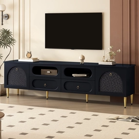 Streamdale 78.8" Retro TV Stand - Media Console w/ Cabinets & Drawers