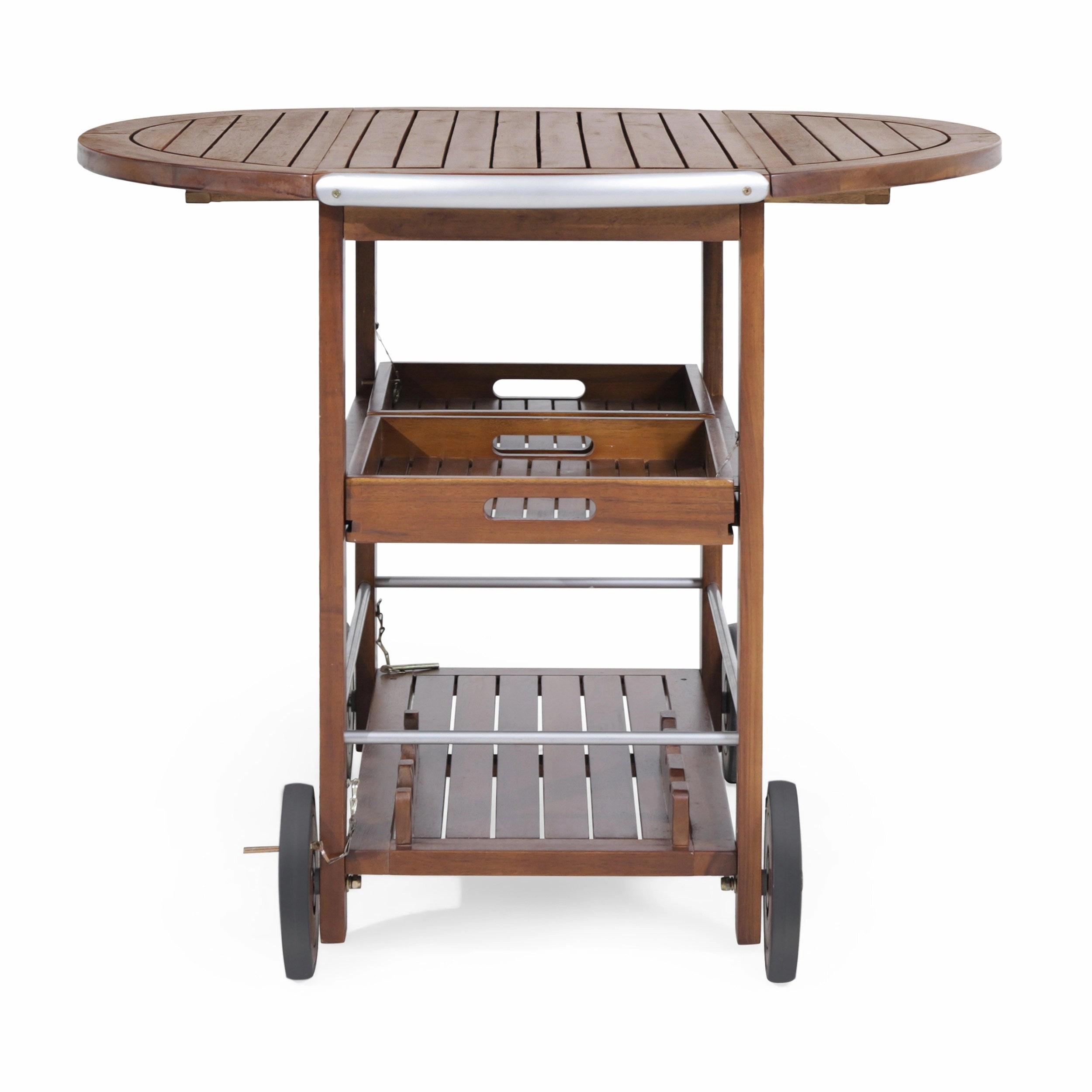 Streamdale Christopher Knight Home Tillary Outdoor Bar Cart with Drop Leaf and Wine Rack