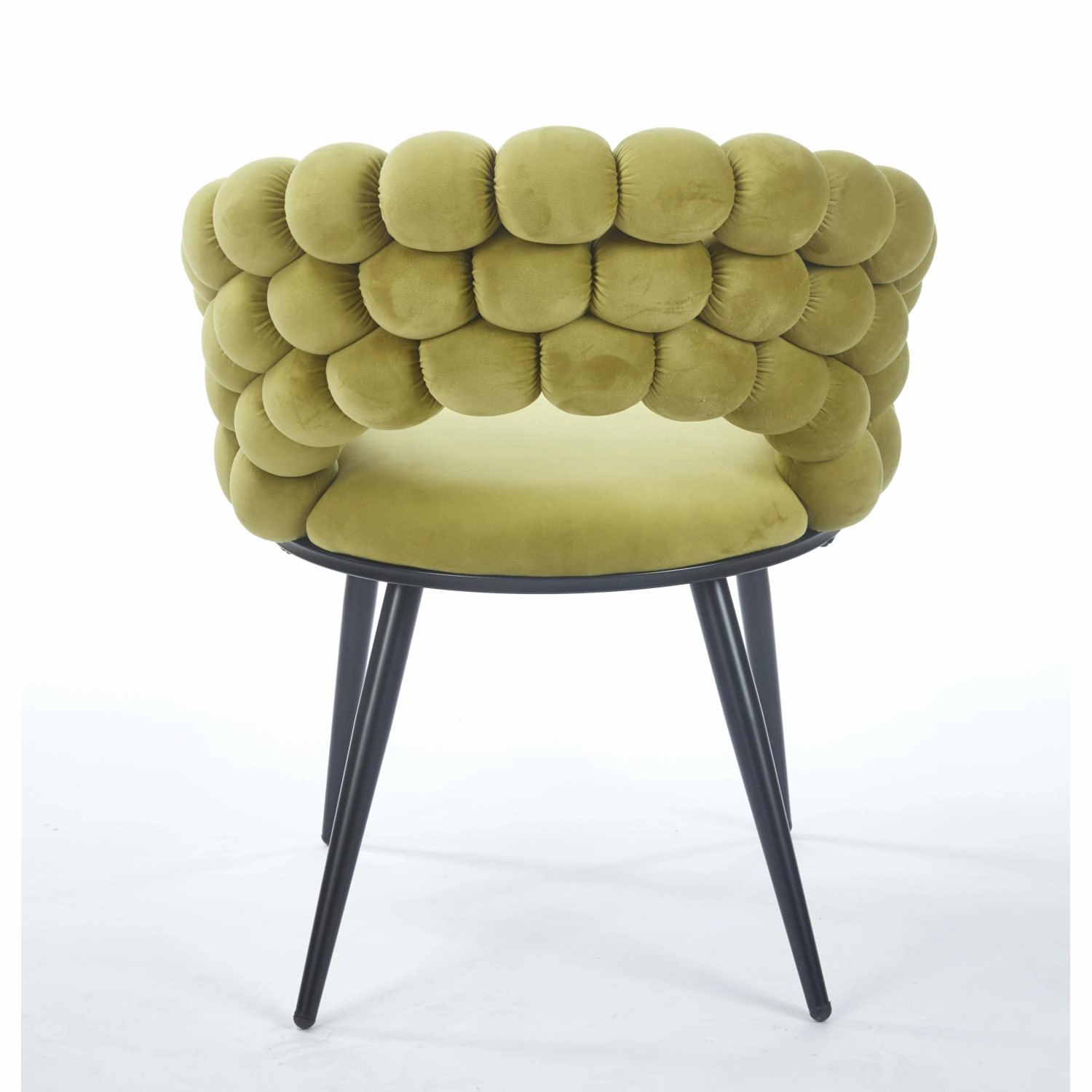 Streamdale Green Modern Chairs (Set of 2), Gold Legs