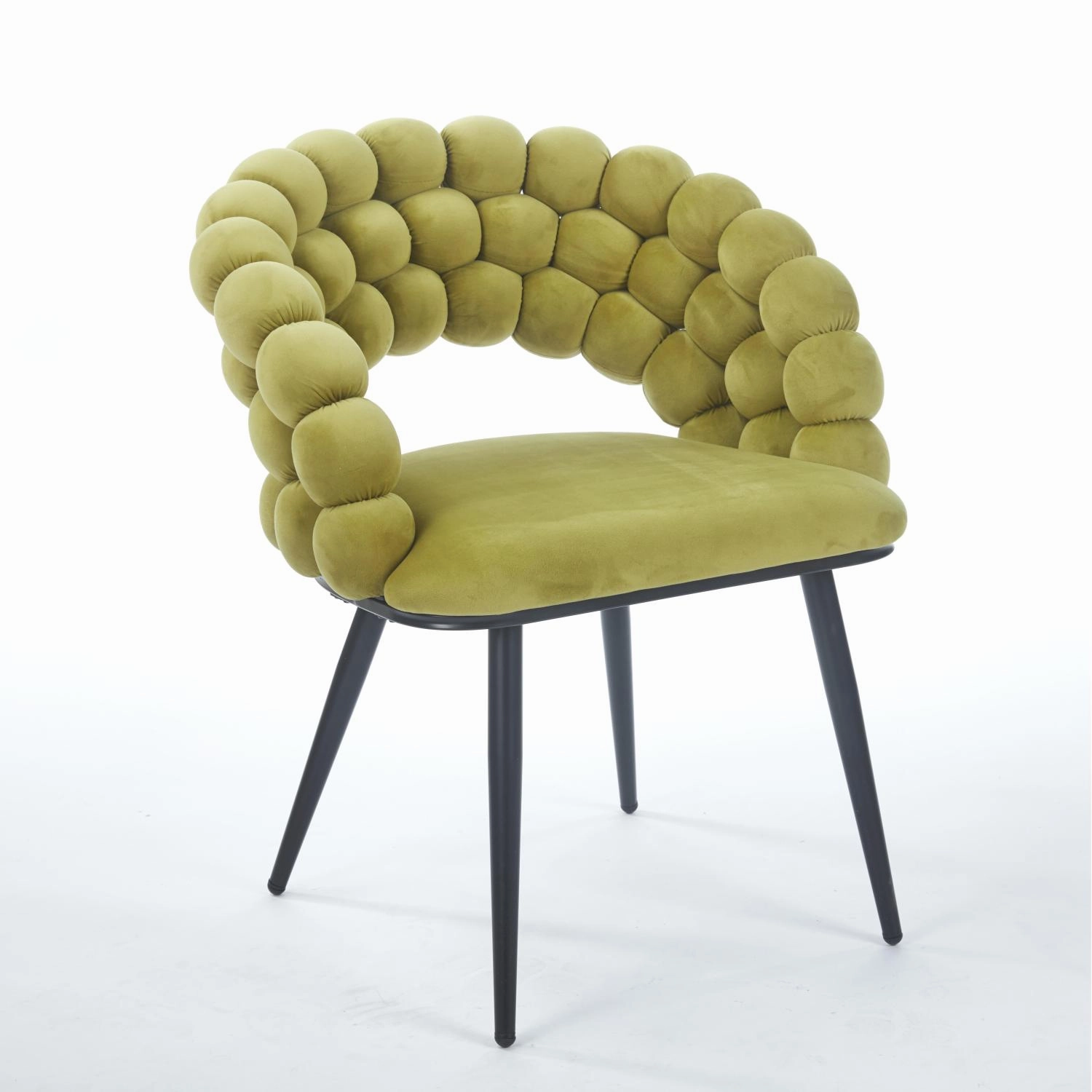 Streamdale Green Modern Chairs (Set of 2), Gold Legs