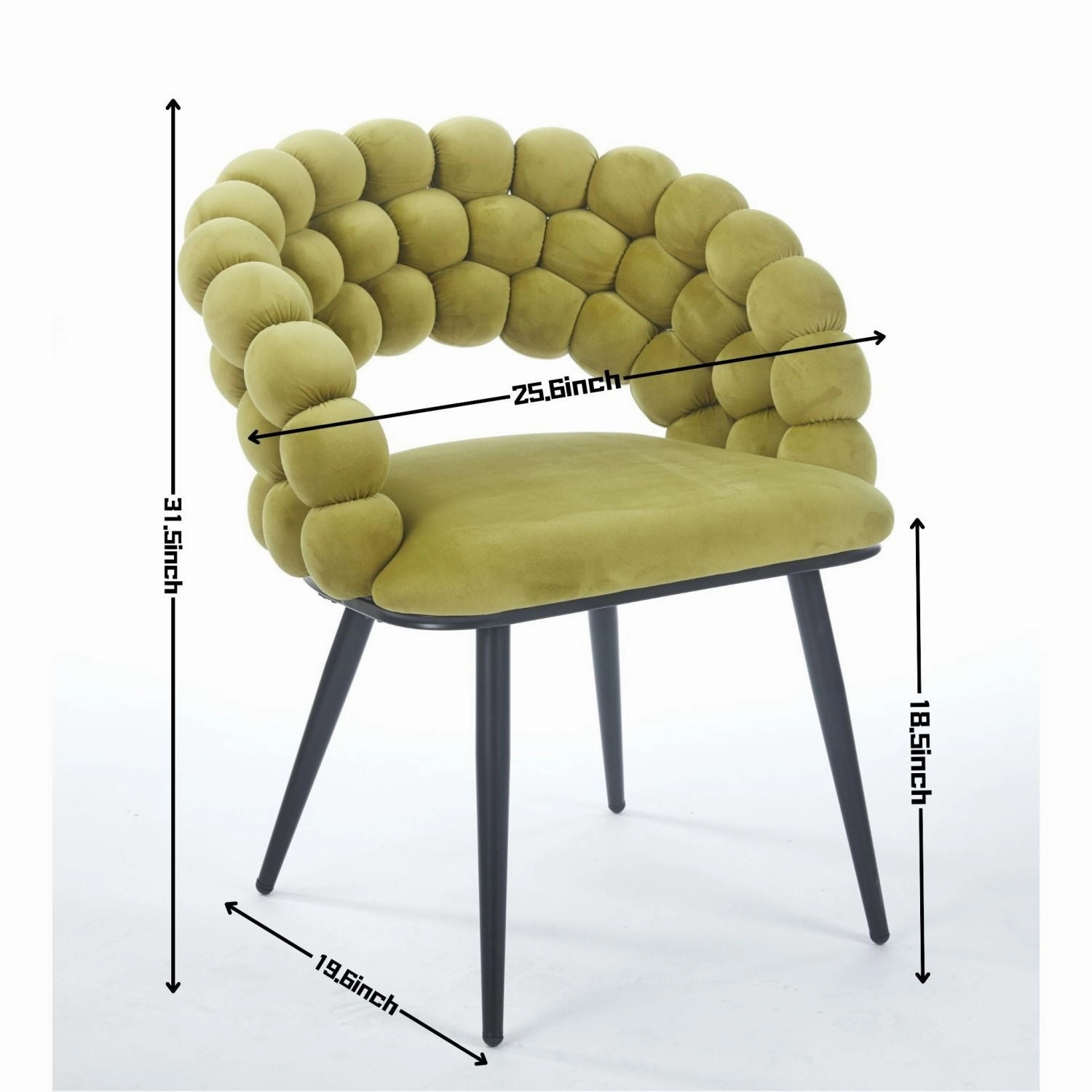Streamdale Green Modern Chairs (Set of 2), Gold Legs