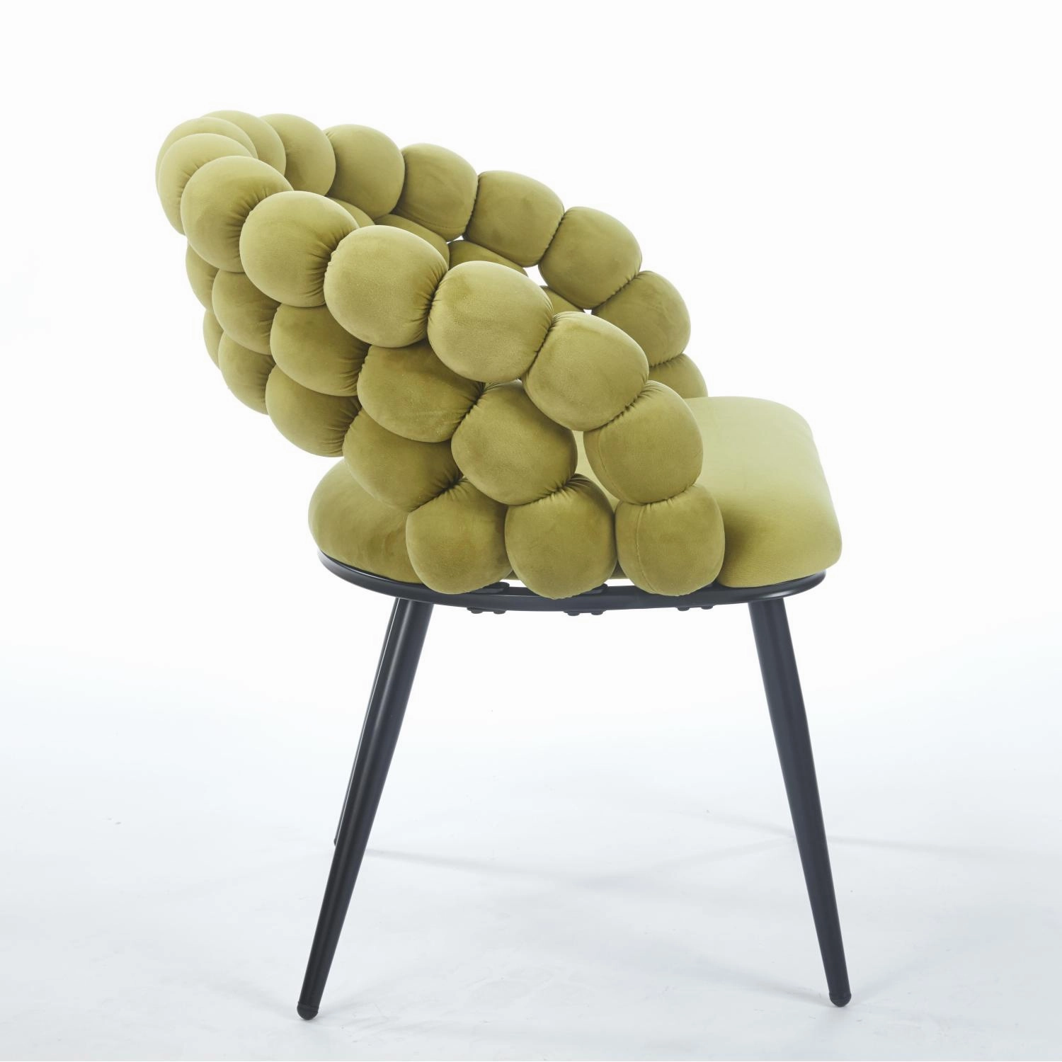Streamdale Green Modern Chairs (Set of 2), Gold Legs