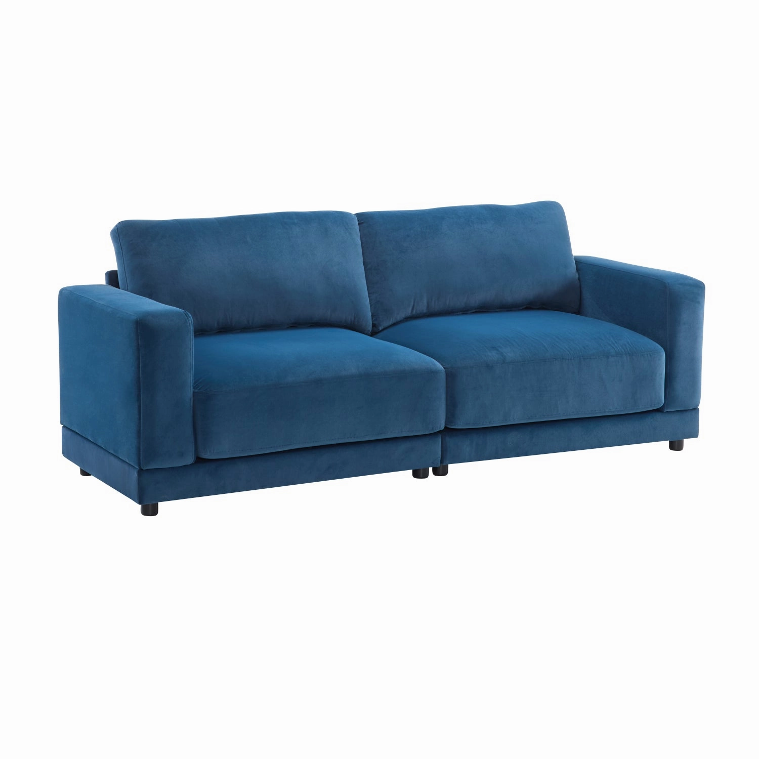 Streamdale Velvet Sofa - Modern Square Arm, Deep Cushions