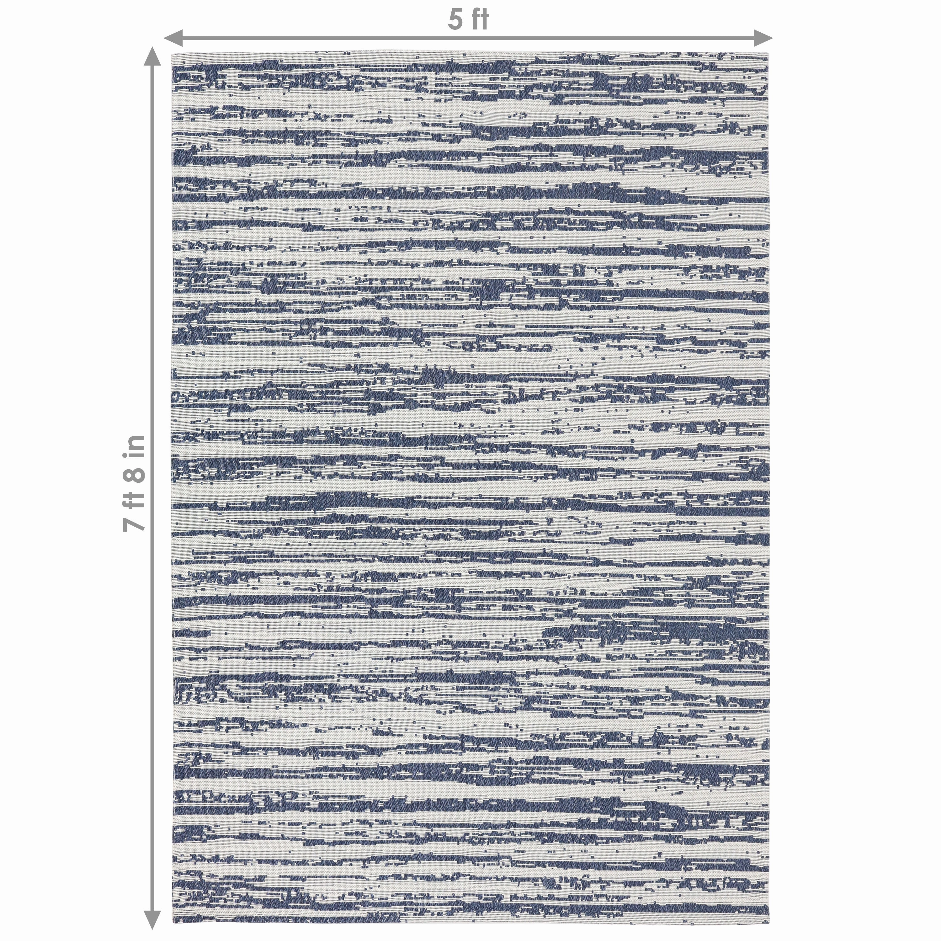 Sunnydaze Allusive Boundaries Indoor Area Rug in Midnight - 5 Ft. x 7 Ft.