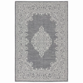 Sunnydaze Parisian Paradise Indoor Area Rug in Ash - 5 Ft. x 7 Ft.