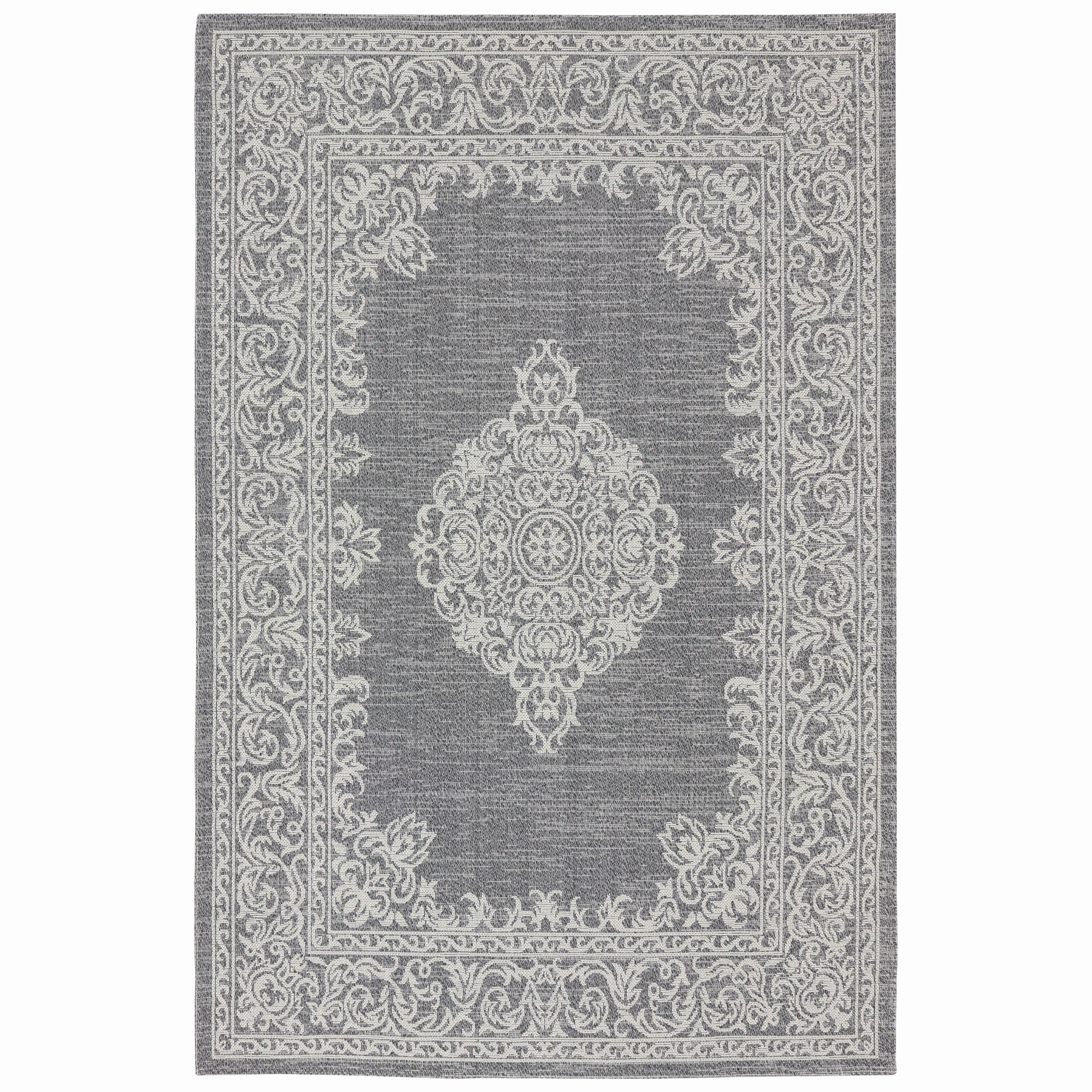 Sunnydaze Parisian Paradise Indoor Area Rug in Ash - 5 Ft. x 7 Ft.