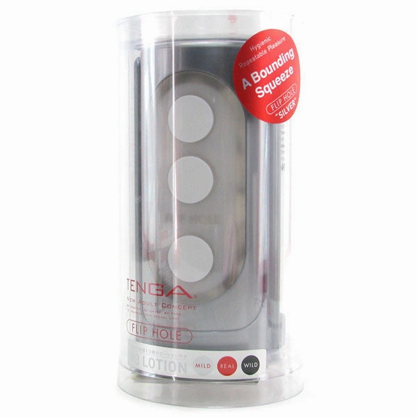 Tenga Flip-Open Hole Masturbator - Silver