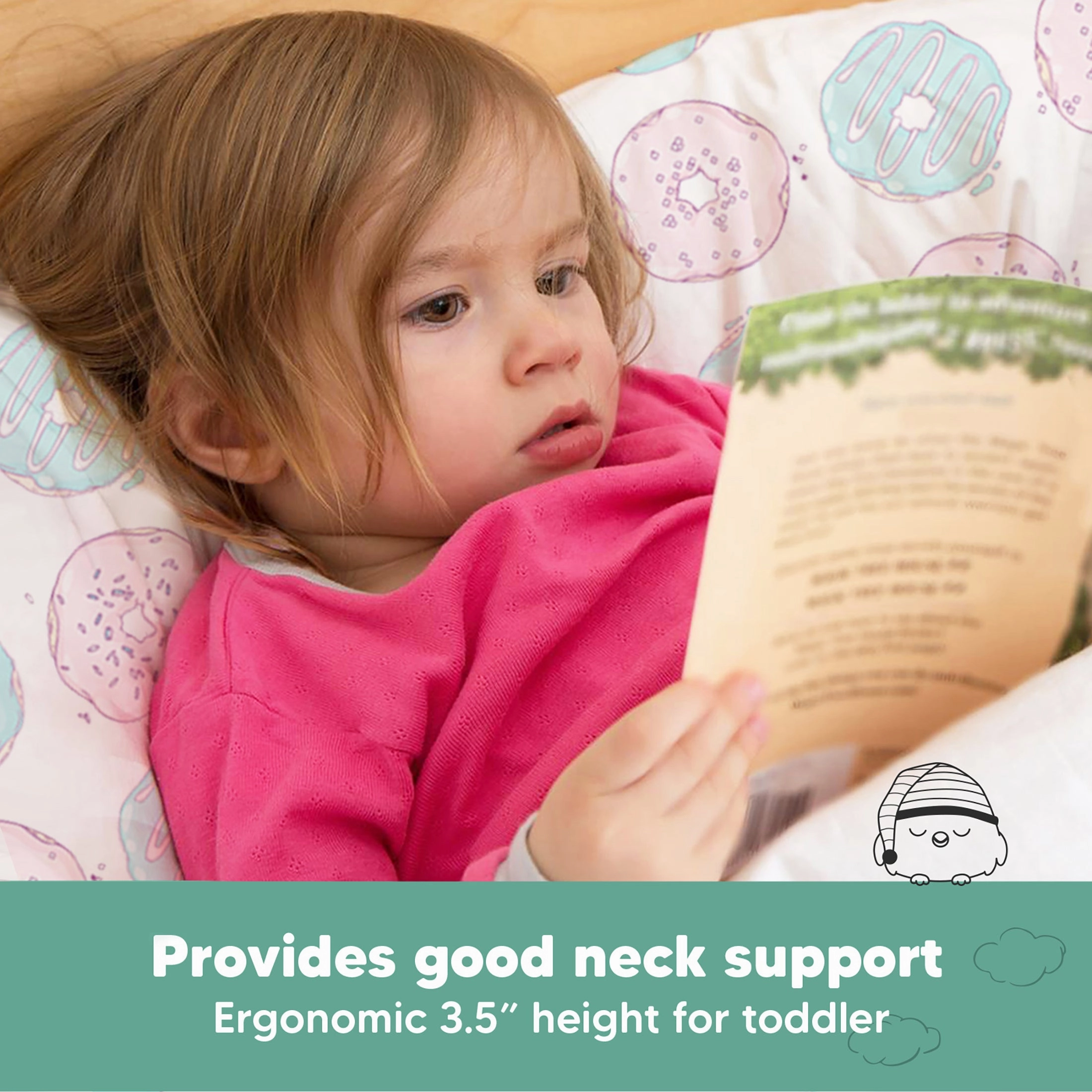 Toddler Pillow with Pillowcase (Donuts)