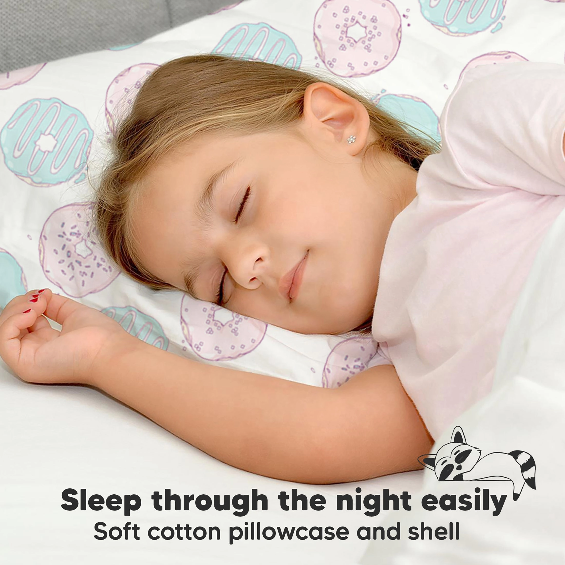 Toddler Pillow with Pillowcase (Donuts)