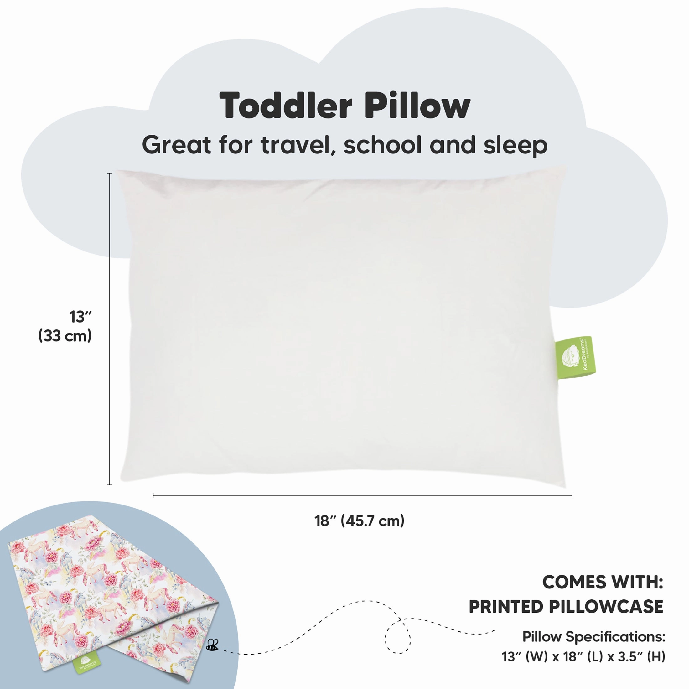 Toddler Pillow with Pillowcase (Fantasy)