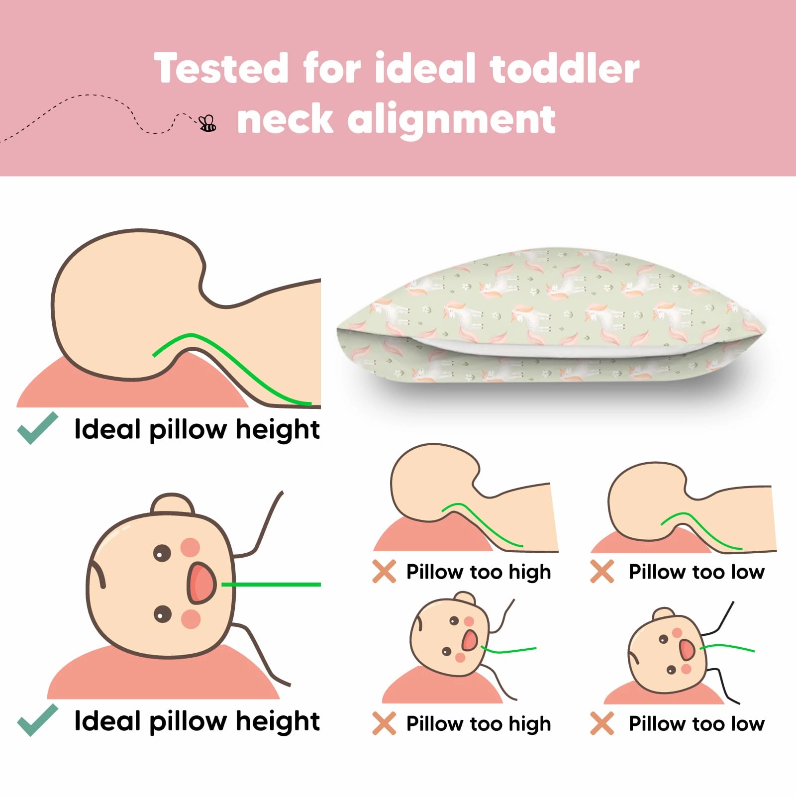Toddler Pillow with Pillowcase (Grace)