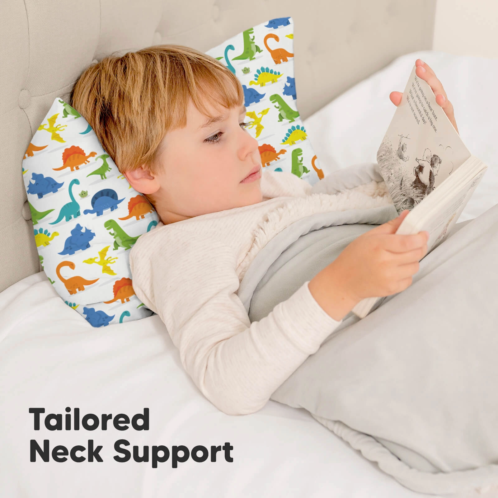 Toddler Pillow with Pillowcase (Happy Dino)