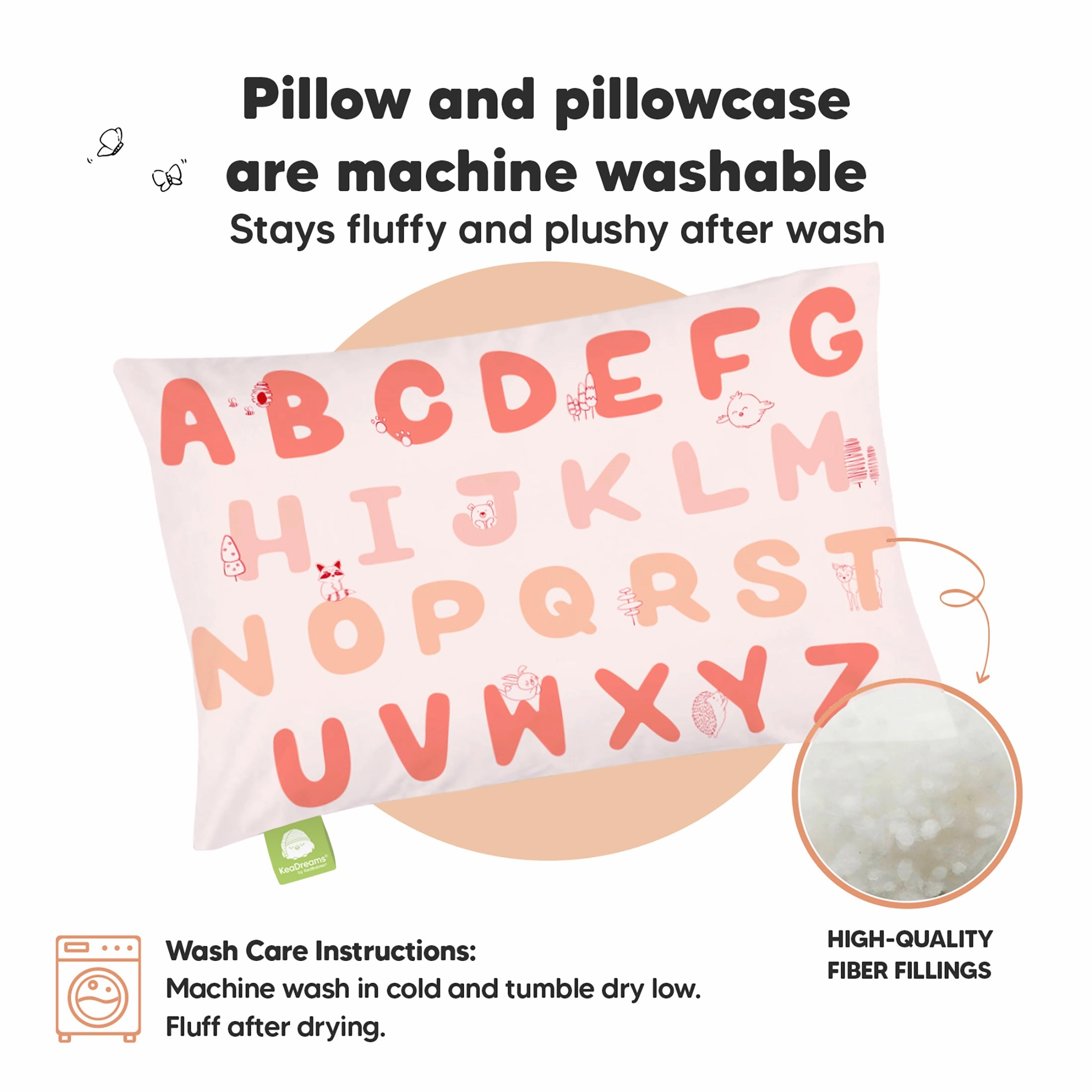 Toddler Pillow with Pillowcase (KeaABC Sakura)