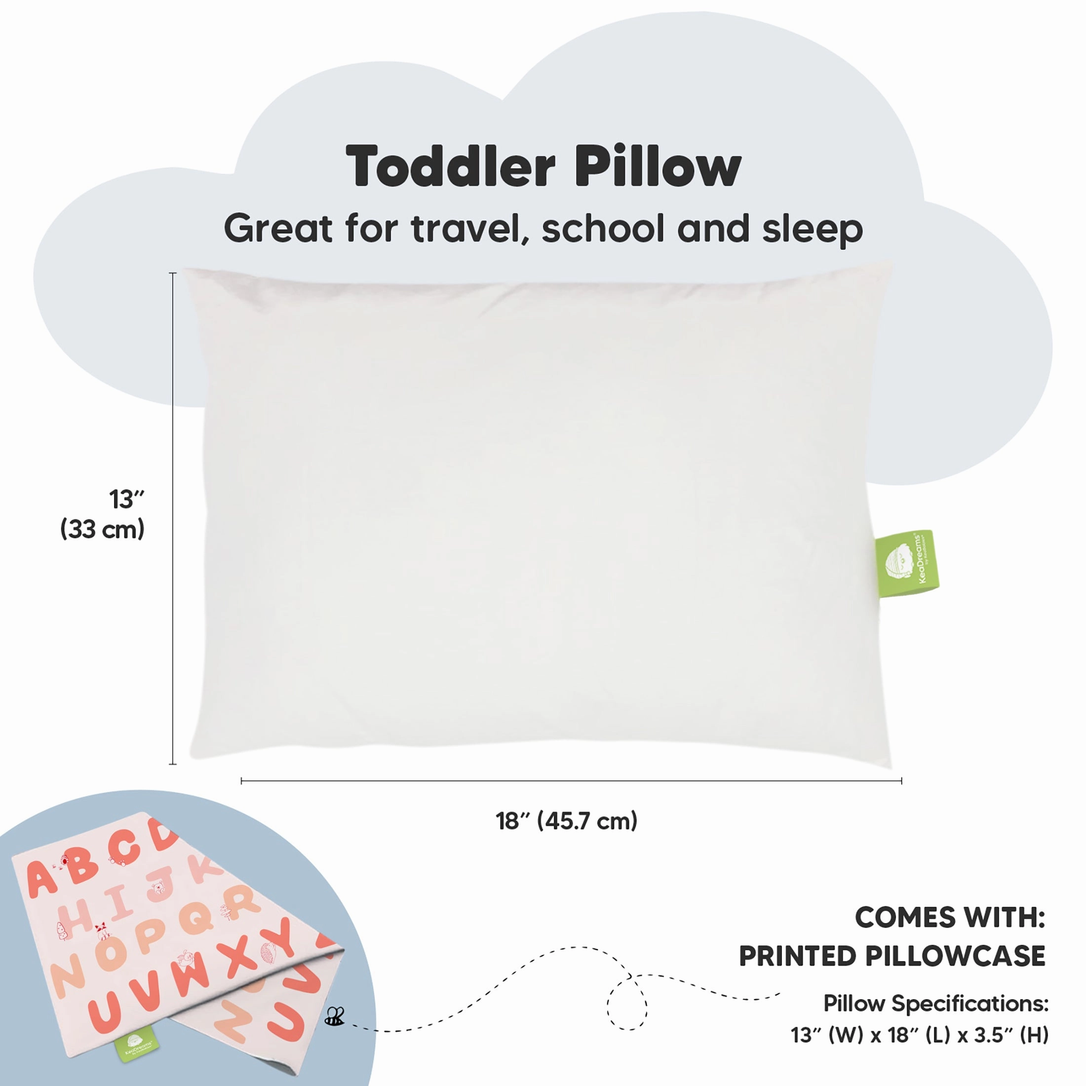 Toddler Pillow with Pillowcase (KeaABC Sakura)