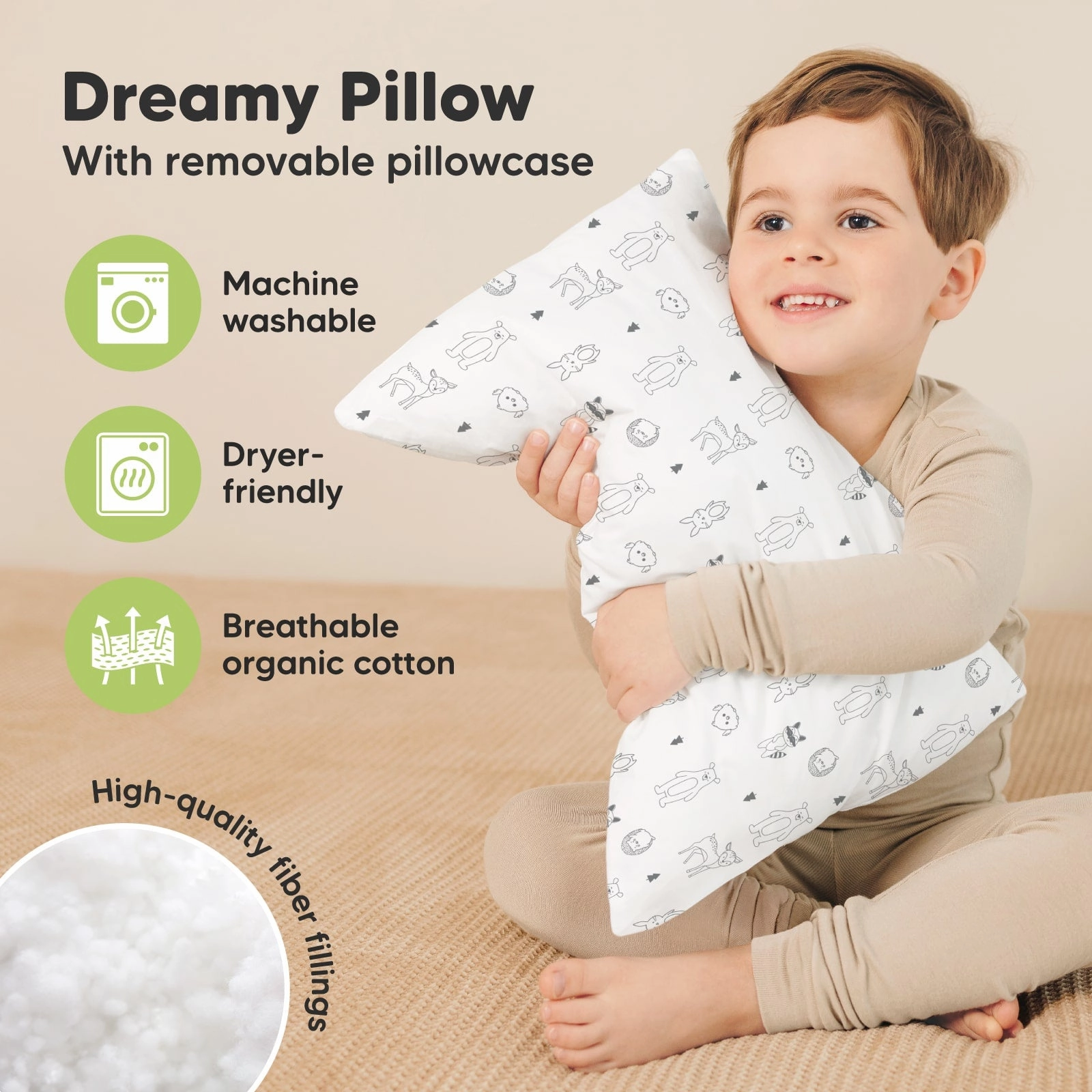 Toddler Pillow with Pillowcase (KeaFriends)
