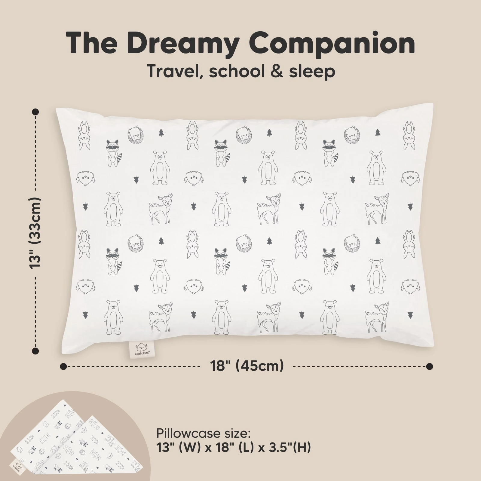 Toddler Pillow with Pillowcase (KeaFriends)