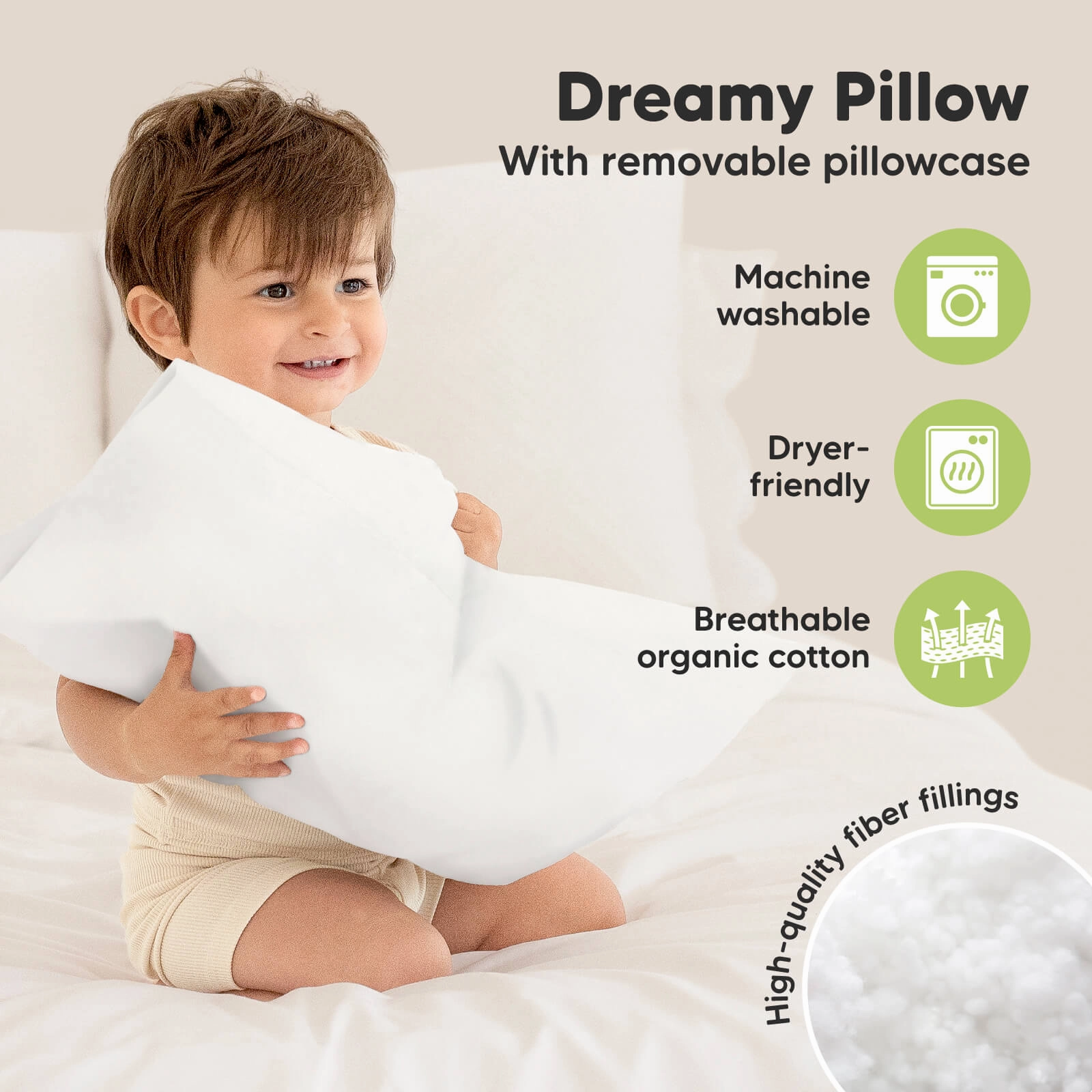 Toddler Pillow with Pillowcase (Marine)