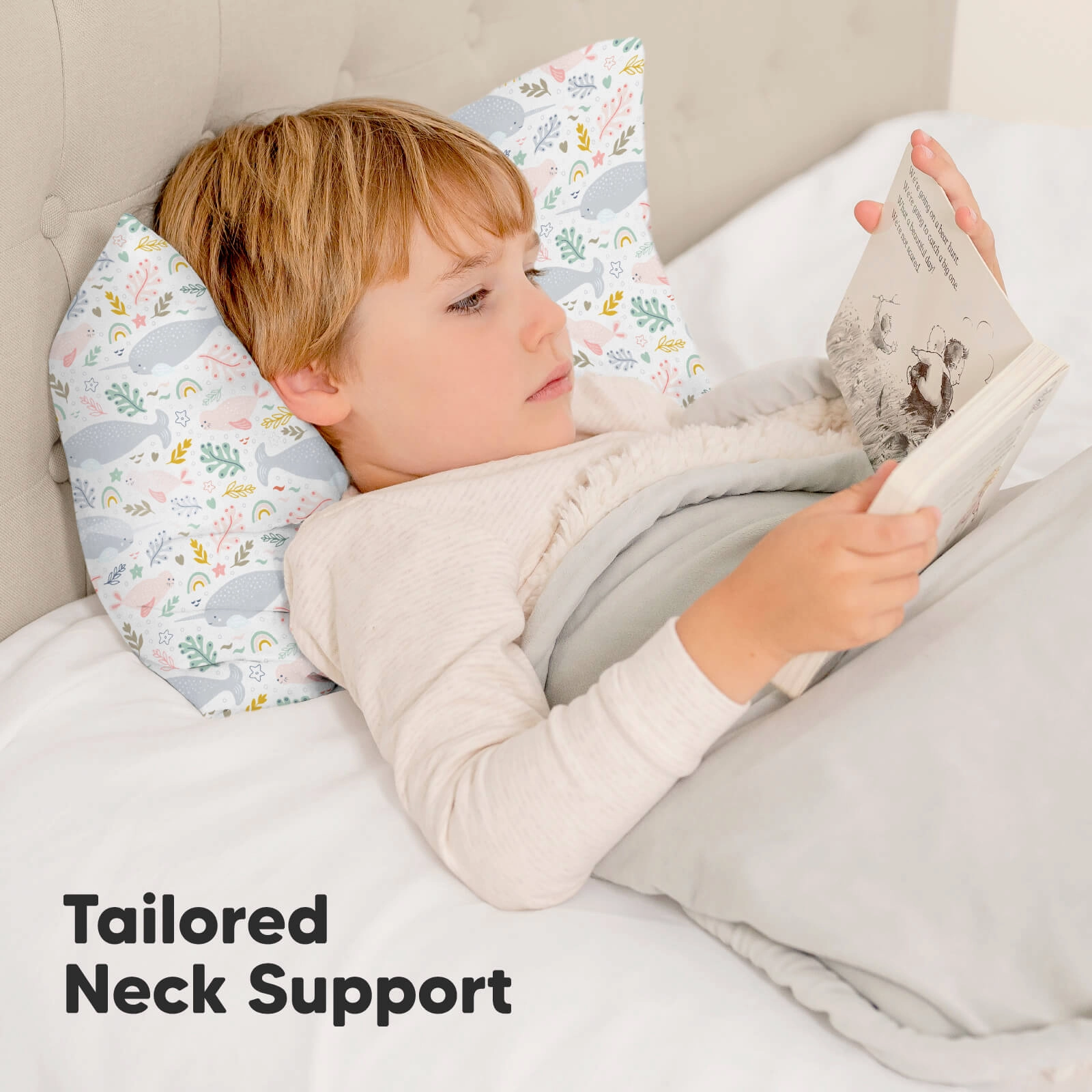 Toddler Pillow with Pillowcase (Narwhal)