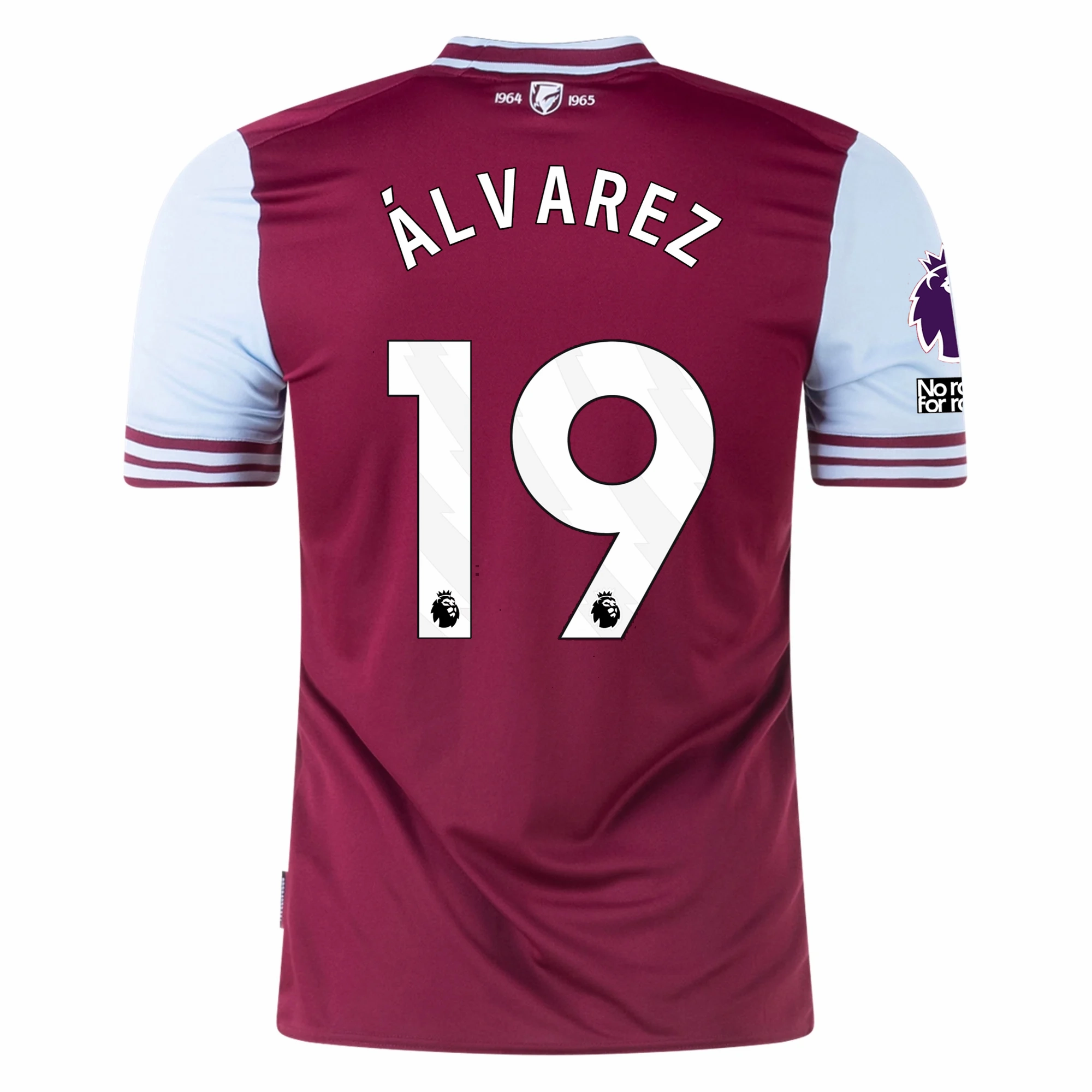 Umbro West Ham Edson Alvarez Home Jersey w/ EPL   No Room For Racism Patches 24/25 (Maroon/Sky Blue)
