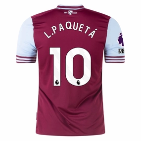 Umbro West Ham Lucas Paqueta Home Jersey w/ EPL   No Room For Racism Patches 24/25 (Maroon/Sky Blue)