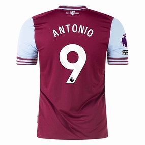 Umbro West Ham Michail Antonio Home Jersey w/ EPL   No Room For Racism Patches 24/25 (Maroon/Sky Blue)