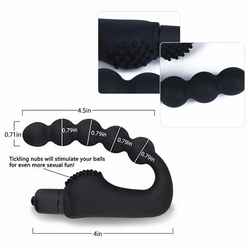 Vibrating Anal Beads & Butt Plug Stick Clit Stimulator Prostate Massager