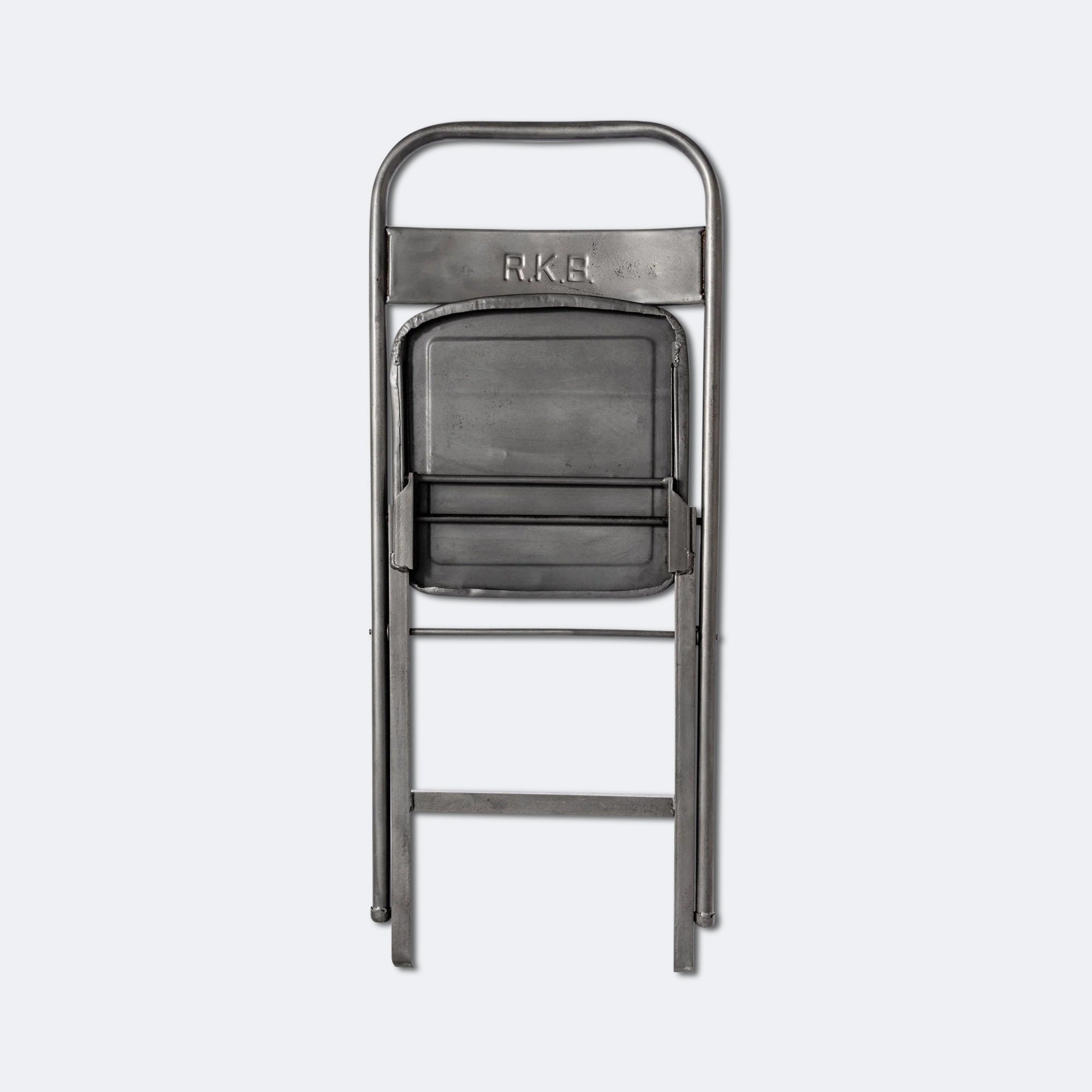 Vintage Steel Folding Chair - Natural
